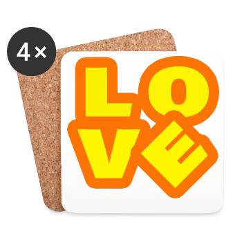 AMOUR - Dessous de verre (lot de 4) - blanc - Devant