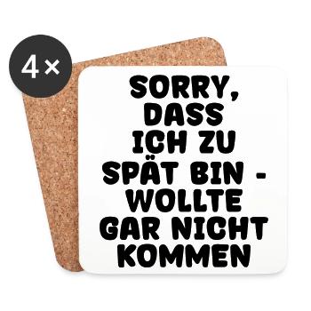 Egal Witzig Statement Ist Mir Wurscht Haltung - Untersetzer (4er-Set) - Weiß - Vorne