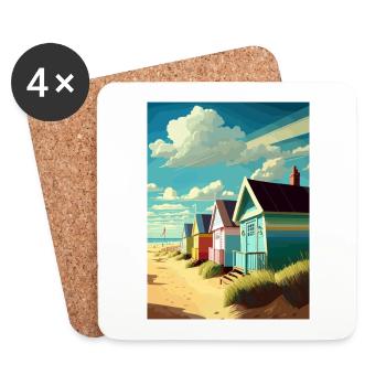 Southwold England Vintage Travel Poster Souvenir - Coasters (set of 4) - white - Front