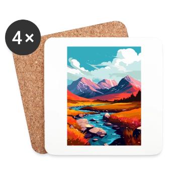 Ben Nevis Scotland Vintage Travel Poster Souvenir - Coasters (set of 4) - white - Front