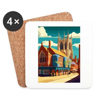 Kings Lynn England Vintage Reiseposter Souvenir - Untersetzer (4er-Set) - Weiß - Vorne
