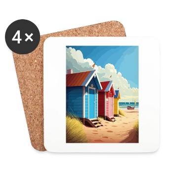 Sheringham England Vintage Travel Poster Souvenir - Coasters (set of 4) - white - Front