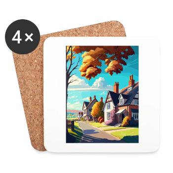 Marlborough England Vintage Travel Poster Souvenir - Coasters (set of 4) - white - Front
