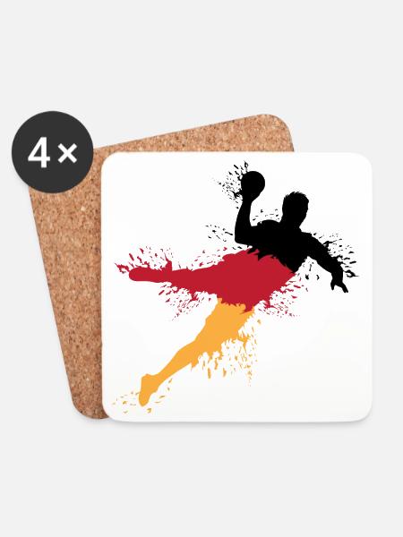 Handballer Handball Team Deutschland Symbol Logo - Untersetzer (4er-Set) - Weiß