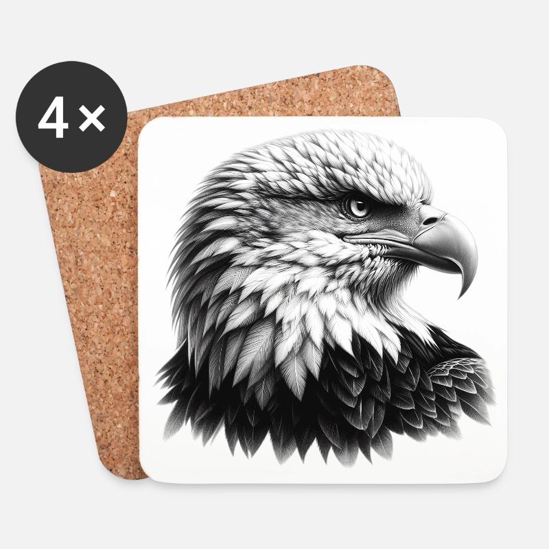 Weißkopfseeadler - Untersetzer (4er-Set) - Weiß