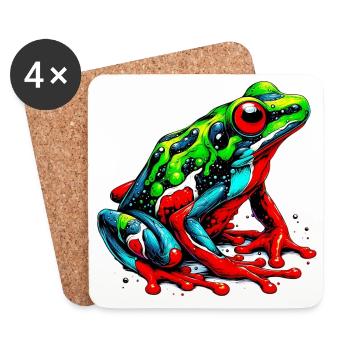 Frosch - Untersetzer (4er-Set) - Weiß - Vorne