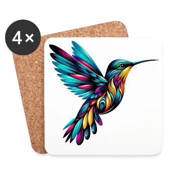 Colibri - Dessous de verre (lot de 4) - blanc - Devant