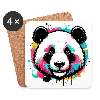 Panda - Untersetzer (4er-Set) - Weiß - Vorne