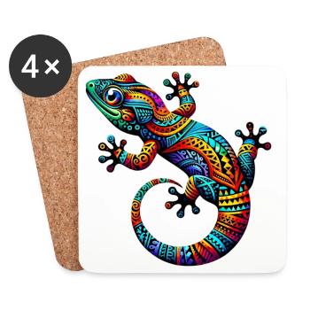 Gecko - Dessous de verre (lot de 4) - blanc - Devant