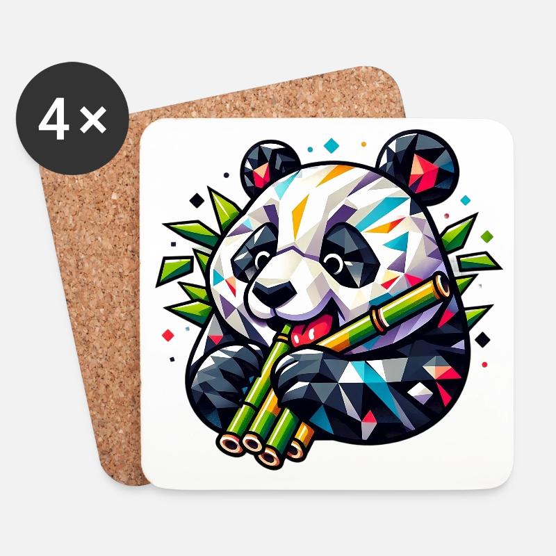 Panda - Untersetzer (4er-Set) - Weiß