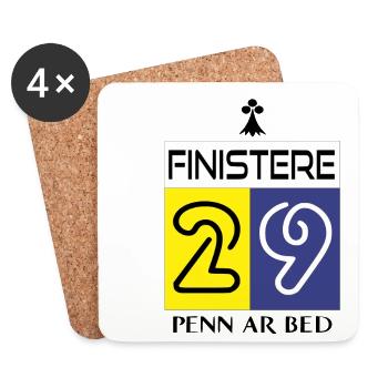 Finistère - Dessous de verre (lot de 4) - blanc - Devant
