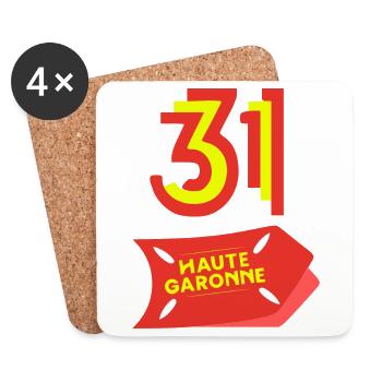 Haute-Garonne - Coasters (set of 4) - white - Front