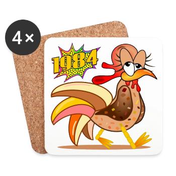 42 Years Old - Chickens Birthday 1984 - Coasters (set of 4) - white - Front