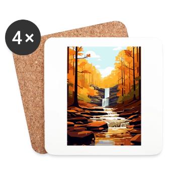 Ricketts Glen State Park Pennsylvania Souvenir - Untersetzer (4er-Set) - Weiß - Vorne