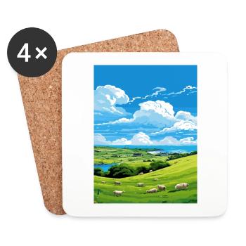 St Day Cornwall Vintage Travel Poster WPA Souvenir - Coasters (set of 4) - white - Front