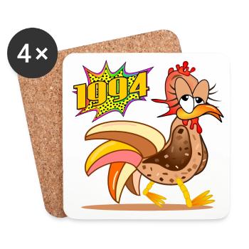 32 years old | 32nd Birthday Chickens 1994 - Coasters (set of 4) - white - Front