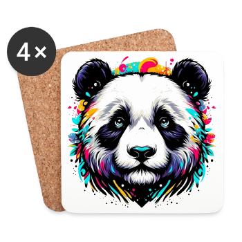 Panda - Untersetzer (4er-Set) - Weiß - Vorne