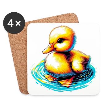 Duckling Duck Duck - Coasters (set of 4) - white - Front