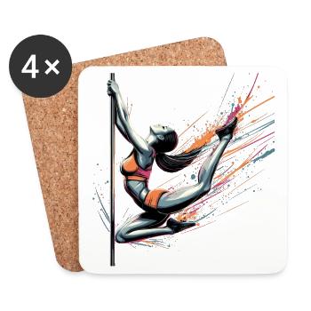 Pole Dance Dynamics Colors Gift - Coasters (set of 4) - white - Front