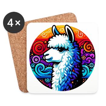 Alpaga - Dessous de verre (lot de 4) - blanc - Devant