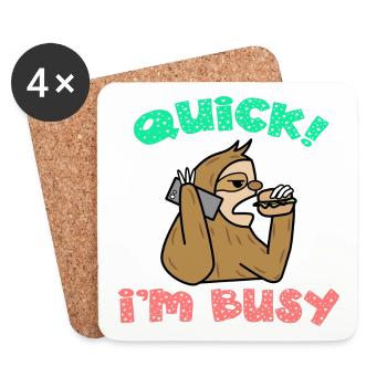 Relax Funny Statement I Don't Care Attitude - Coasters (set of 4) - white - Front