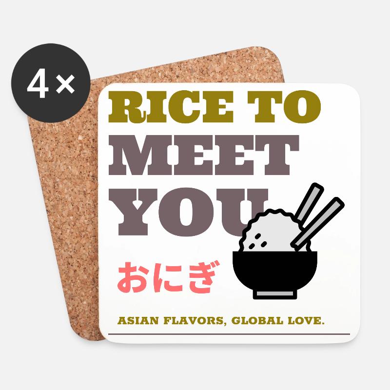 Rice To Meet You - Untersetzer (4er-Set) - Weiß