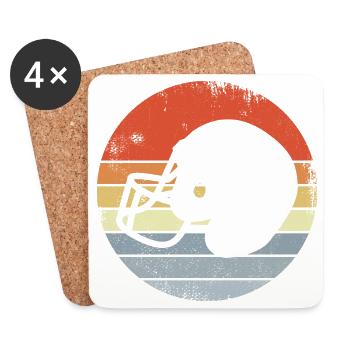 Vintage Football Helm - Untersetzer (4er-Set) - Weiß - Vorne