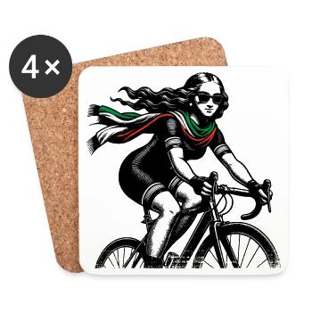 Cycling Mona Lisa - Untersetzer (4er-Set) - Weiß - Vorne