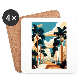 West Palm Beach Florida Vintage Reiseposter WPA - Untersetzer (4er-Set) - Weiß - Vorne