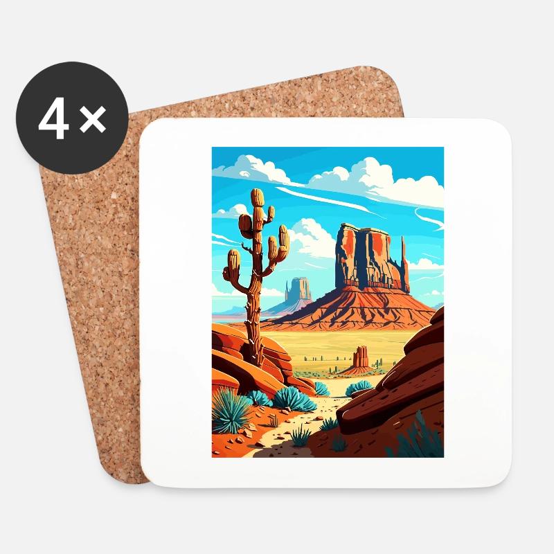 Monument Valley Arizona Vintage Reiseposter WPA - Untersetzer (4er-Set) - Weiß