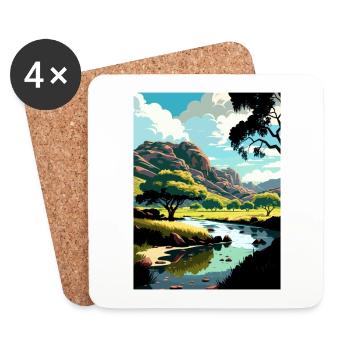 Malibu Creek Kalifornien Vintage Reiseposter WPA - Untersetzer (4er-Set) - Weiß - Vorne