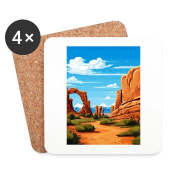 Arches National Park Utah Vintage Reiseposter - Untersetzer (4er-Set) - Weiß - Vorne