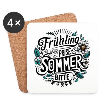 frühling mit einer prise sommer, bitte! jahreszeit - Untersetzer (4er-Set) - Weiß - Vorne