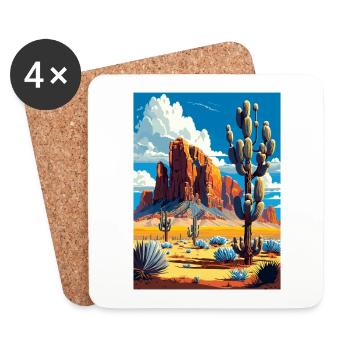 Lost Dutchman State Park Arizona Reiseposter - Untersetzer (4er-Set) - Weiß - Vorne