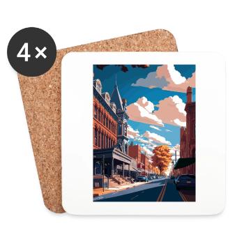 Lancaster County Pennsylvania Travel Poster - Coasters (set of 4) - white - Front