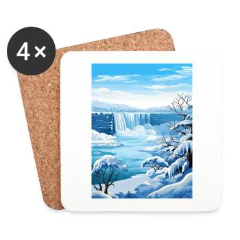 Niagara Falls New York State Vintage-Reiseposter - Untersetzer (4er-Set) - Weiß - Vorne