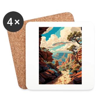 Bright Angel Trail Kalifornien Reiseposter - Untersetzer (4er-Set) - Weiß - Vorne