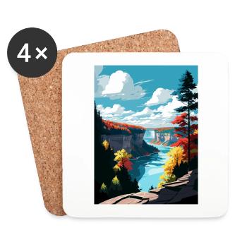 Letchworth State Park New York Reiseposter - Untersetzer (4er-Set) - Weiß - Vorne