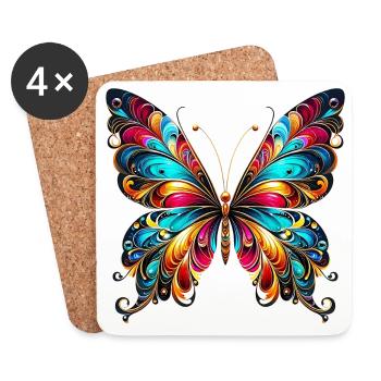 Butterfly - Coasters (set of 4) - white - Front