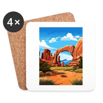 Arches National Park Utah Vintage Reiseposter - Untersetzer (4er-Set) - Weiß - Vorne