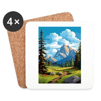 Banff National Park Canada Vintage Travel Poster - Coasters (set of 4) - white - Front