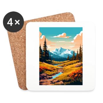 Mount Washington, New Hampshire Reiseposter - Untersetzer (4er-Set) - Weiß - Vorne
