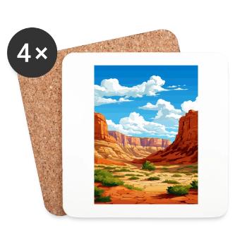 Dinosaure National Monument Utah affiche de voyage - Dessous de verre (lot de 4) - blanc - Devant