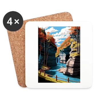 Watkins Glen State Park New York Reiseposter - Untersetzer (4er-Set) - Weiß - Vorne