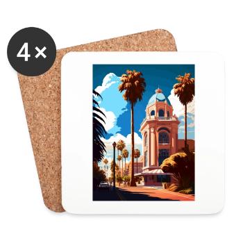 San Jose Californie Vintage voyage affiche Souvenir - Dessous de verre (lot de 4) - blanc - Devant