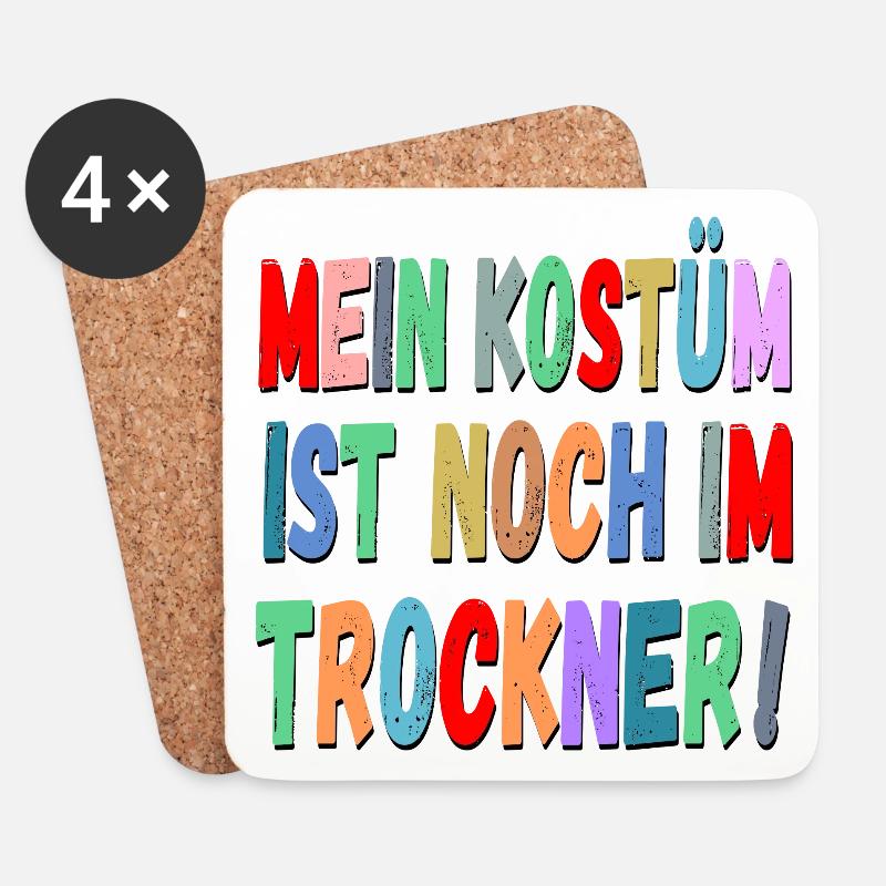 Karneval Fasching Rosenmontag Sprüche - Untersetzer (4er-Set) - Weiß