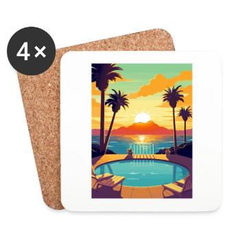 San Diego Californie Vintage voyage affiche WPA Art - Dessous de verre (lot de 4) - blanc - Devant