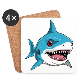Mignon Petit Requin - Dessous de verre (lot de 4) - blanc - Devant