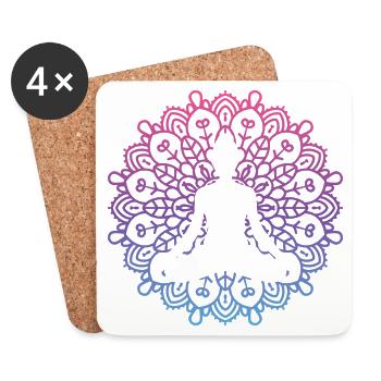 Yoga Mandala - Coasters (set of 4) - white - Front