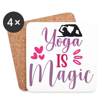 Le yoga, c’est magique - Dessous de verre (lot de 4) - blanc - Devant